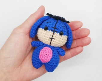 Mini Eeyore Crochet Pattern | Amigurumi Pattern PDF | Amigurumi Keychain Toy Doll Animal Crochet Pattern | Friendly Amigurumi