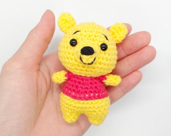 Mini Winnie the Pooh Crochet Pattern | Amigurumi Pattern PDF | Amigurumi Keychain Toy Doll Animal Crochet Pattern | Friendly Amigurumi