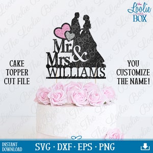 Mr & Mrs Cake Topper SVG - Mr and Mrs Wedding Cake Topper - Wedding SVG - Wedding cake svg - Customize Wedding - Customize Cake Topper