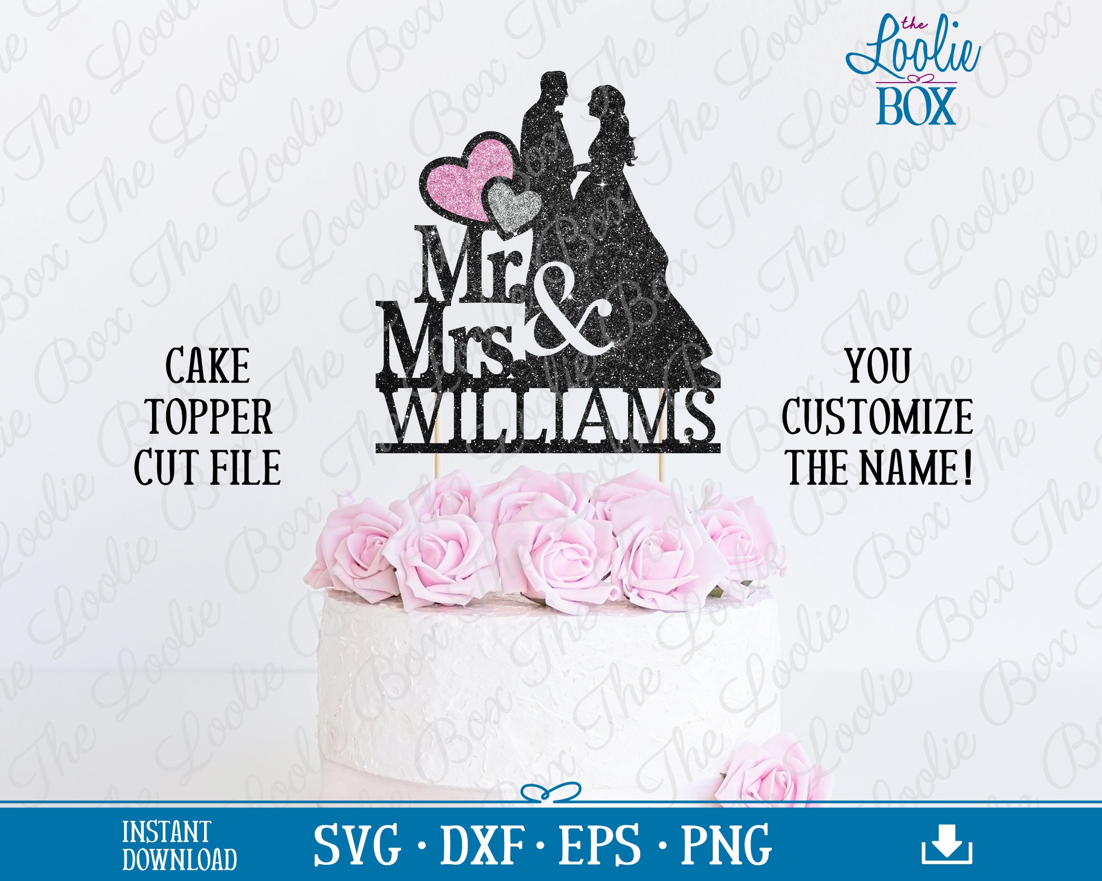 Mr & Mrs Cake Topper SVG - Mr and Mrs Wedding Cake Topper - Wedding SVG ...