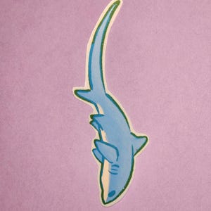 Thresher Shark Sticker | Thresher Shark | Shark Sticker | Stationary | Kawaii Stationary Sticker | 3 Inch Sticker | Waterproof Sticker