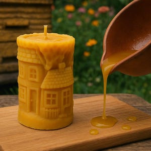 Bougie City Candle - Bougie en cire d&#39;abeille Local Honey Man Pure Natural Eco Friendly Candle - Hexagon - directement de l&#39;apiculteur