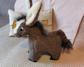羊毛で作られた赤ちゃんのおもちゃ - ロバの動物のおもちゃ - 羊毛のぬいぐるみ - 出産祝いの贈り物 - 子供の誕生日プレゼント - バレンタインデーの贈り物