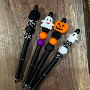 Beaded Pen, Halloween fidget, metal pen beaded