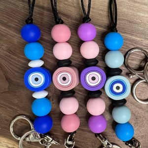 Evil Eye Lanyard, Silikon Perlen Lanyard Id Anstecker, Schlüssel Lanyard, Anstecker Lanyard