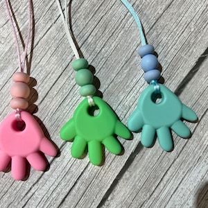 Hand shaped Chewelry pendant, adhd, autism, anxiety necklace, sensory necklace, adult chew necklace, silicone necklace