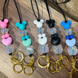 Mouse ears Lanyard, silicone bead lanyard Id badge holder, key Lanyard, badge Lanyard