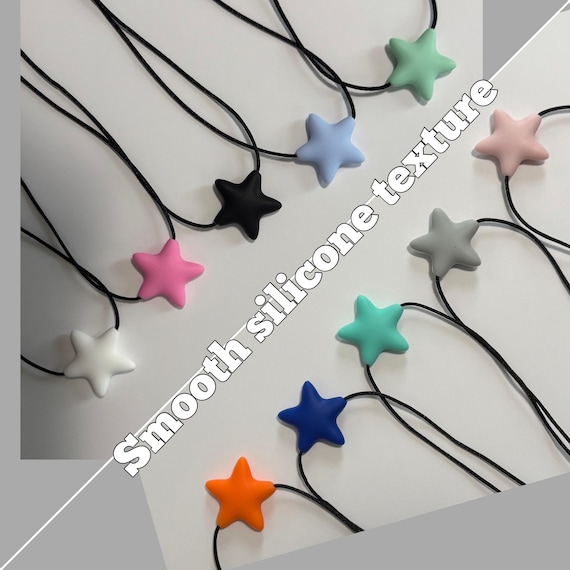 Simple smooth texture star Chewelry pendant, adhd, autism, anxiety necklace, sensory necklace, adult chew necklace