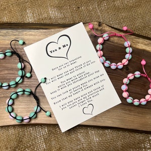 Mom and Me bracelets Separation Anxiety Bracelet for Kindergarten, Dad and Me bracelets, First Day Of School Bracelet, Back To School