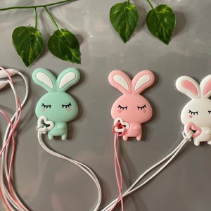 Bunny Rabbit ,Chewlery , adhd, autism, anxiety necklace, sensory necklace, adult chew necklace, silicone necklace