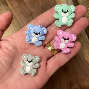 Silicone bead bear, bunny rabbit, lion, white cat, elephant, focal silicone beads wholesale