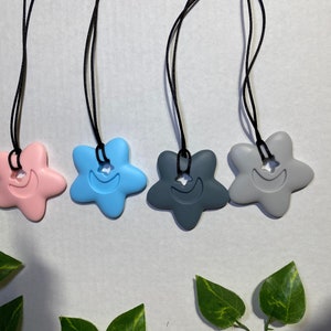 Star Chewelry pendant, adhd, autism, anxiety necklace, silicone necklace