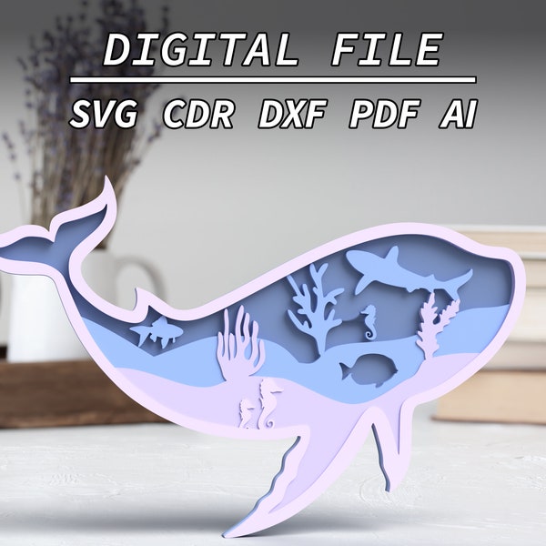 Laser Cut Whale Svg - Etsy