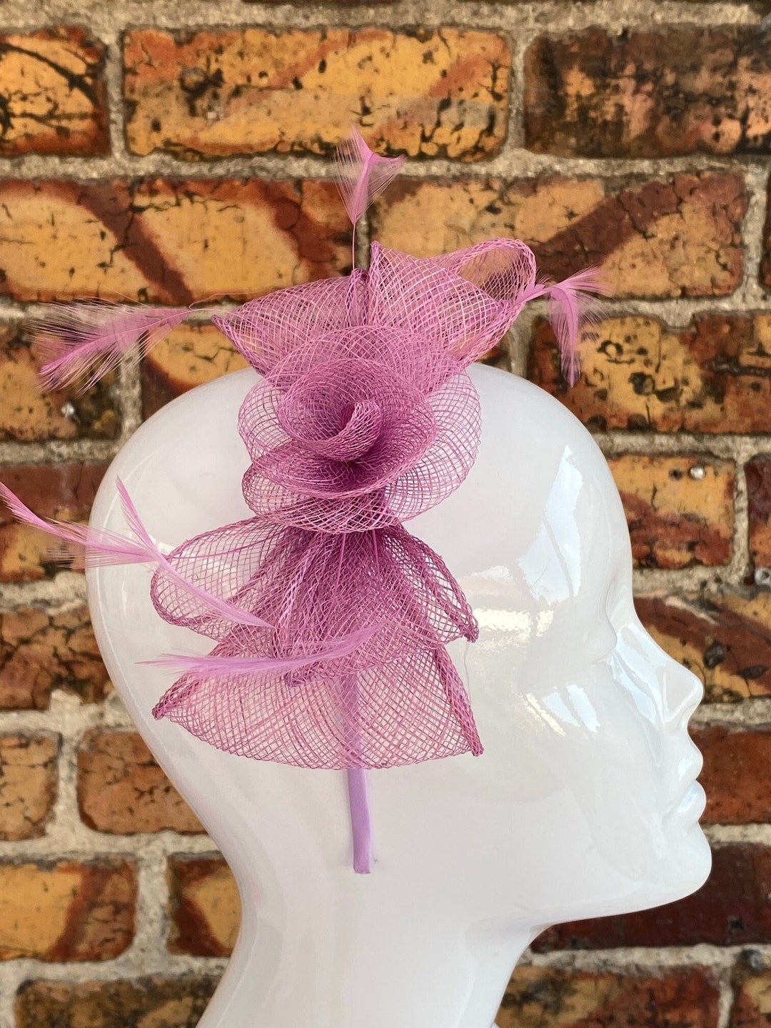 New Pink Sinamay Flower Looped Bow Fascinator Headband With  display picture 1