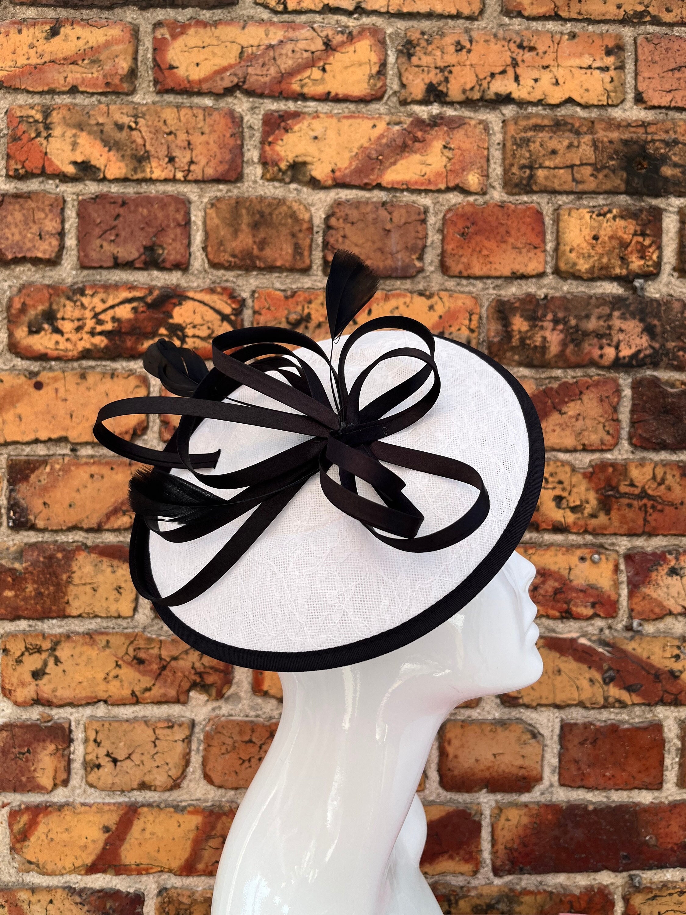 Black and White Lace Fascinator - Etsy UK