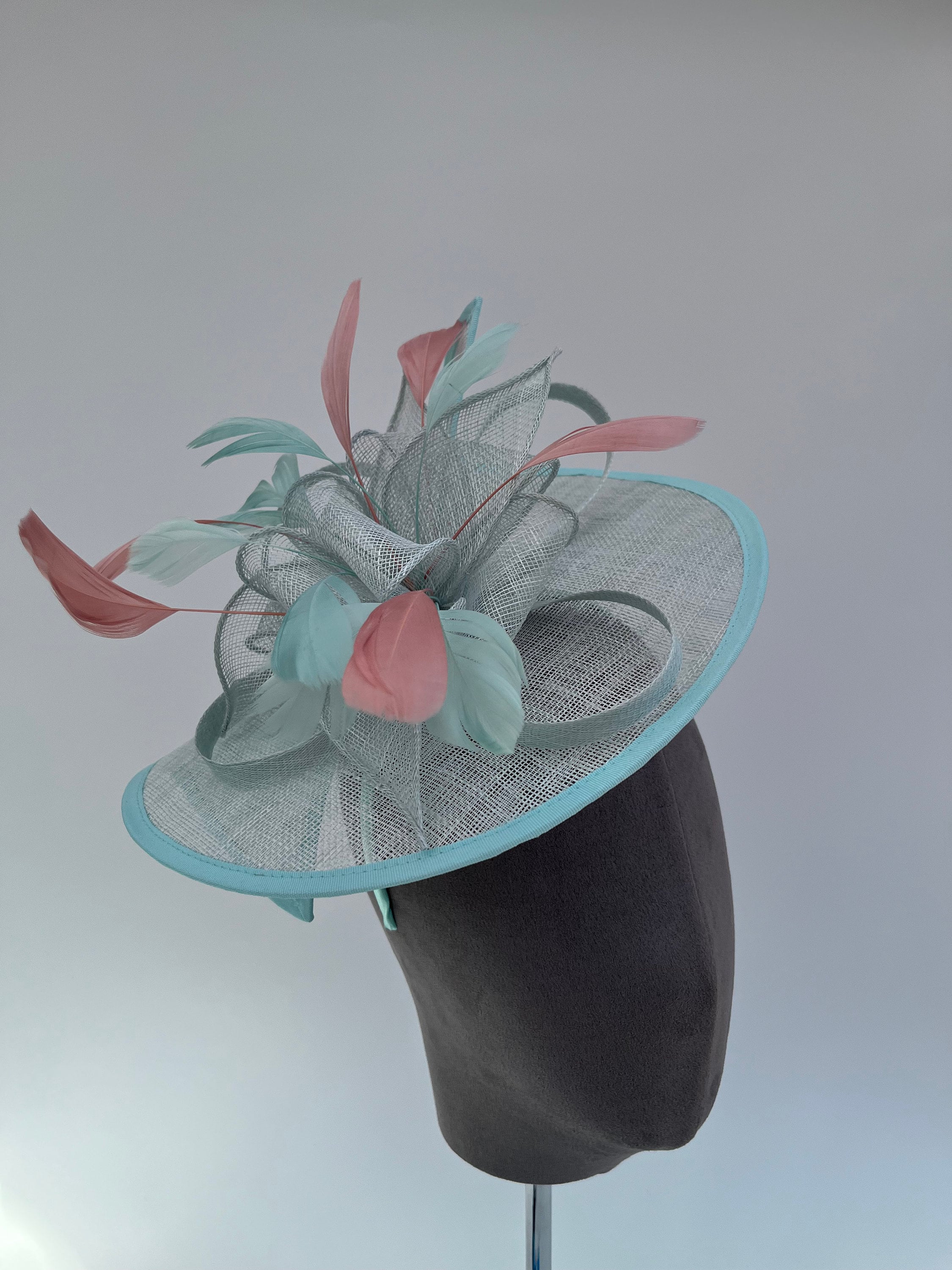 Light Blue Sinamay Loop and Petal Fascinator With Extra  display picture 1
