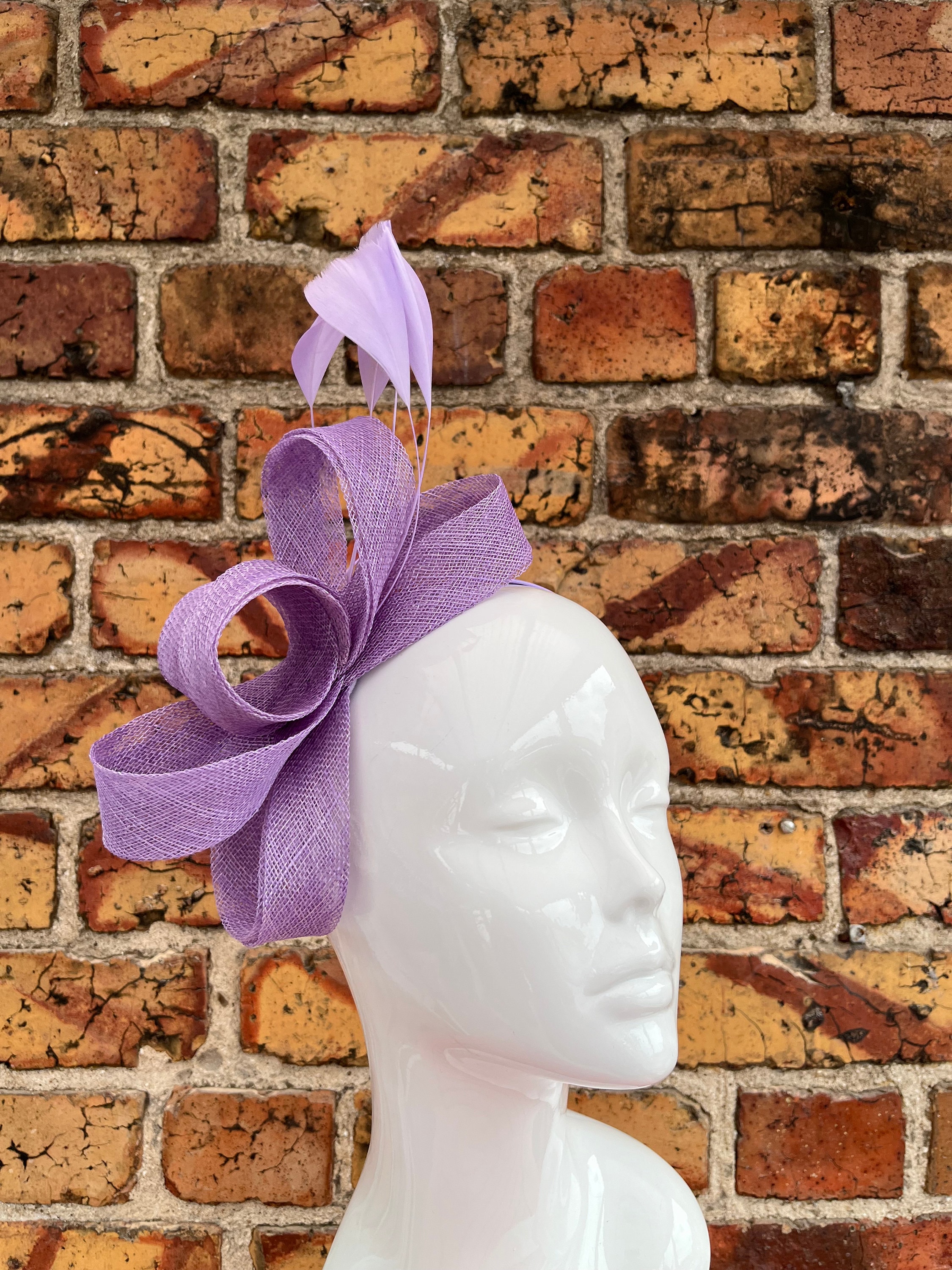 New Lavender Purple Sinamay Large Loop Bow Fascinator 