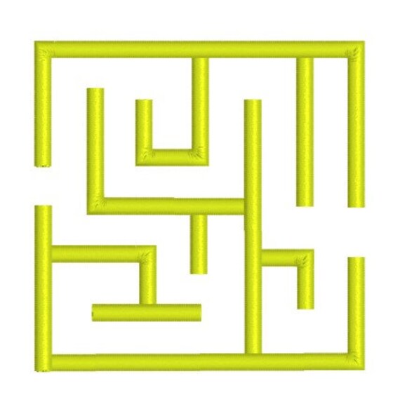 Labyrinth Maze Garden Embroidery Design Etsy