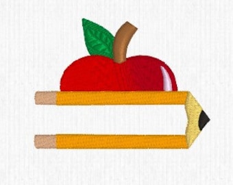 School Supplies Pocket Topper Machine Embroidery Design, Pocket Topper ...