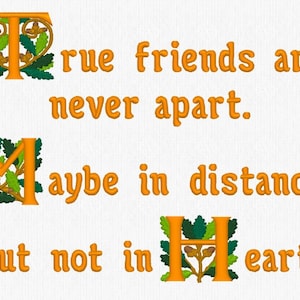True Friends Embroidery Design