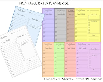 Daily Planner Bundle-Daily Template-Printable Planner-PDF