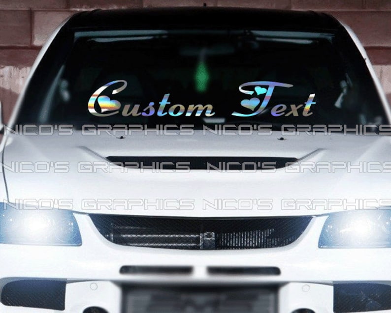 Custom Text Windshield Decal: Cursive Car Sticker - Etsy