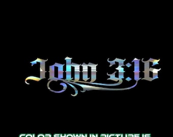 John 3:16 vinyle autocollant autocollant religieux chrétien dieu bible prier verset citation style B