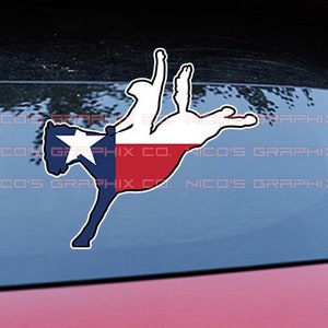 Texas Cowboy Horse Riding Decal Sticker / Lone Star State /Texas State Flag / Car/ Truck/ SUV/ Texan/