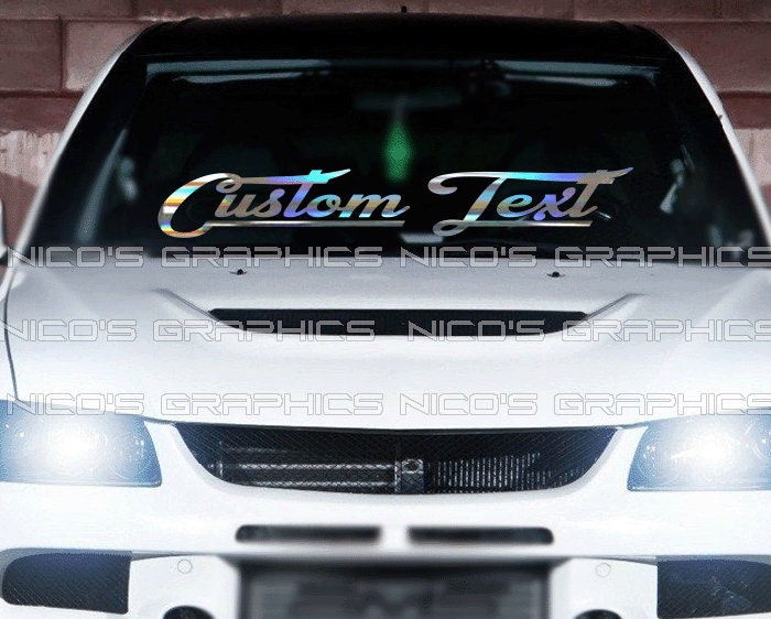 Custom Text Script Windshield Graphic Decal Car Sticker Banner JDM Vinyl Euro KDM USDM Style #G