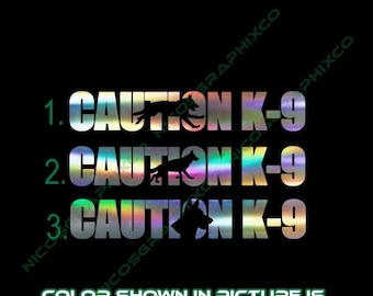 Caution K-9 Vinyl Decal: Working Dog On Board Sticker