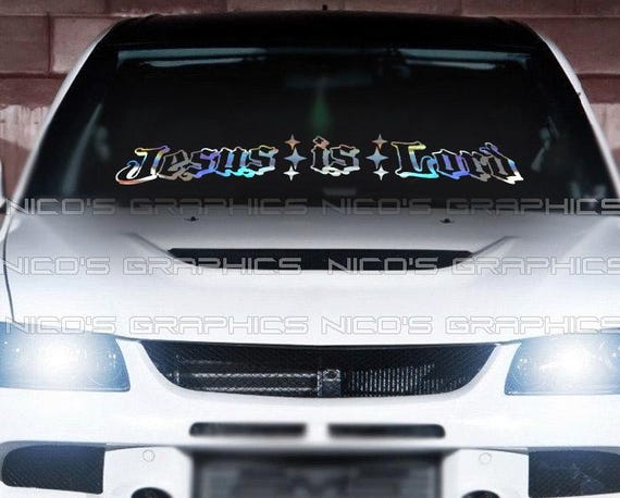 Jesus is Lord Windshield Decal: Religious Car Sticker