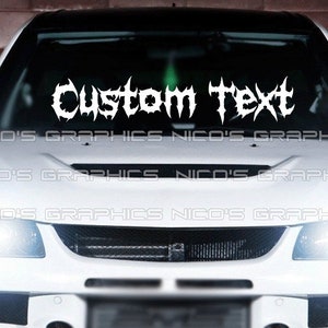 Custom Text Evil Beast Windshield Graphic Decal Car Sticker Banner JDM Vinyl Euro KDM USDM Style #8