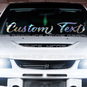 Custom Text Script Windshield Graphic Decal Car Sticker Banner JDM Vinyl Euro KDM USDM Style #H
