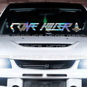 Cone Killer Windshield Graphic Decal Car Sticker Banner JDM Vinyl KDM Euro USDM