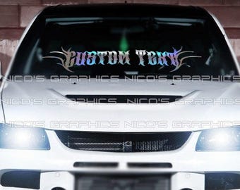 Custom Text Windshield Decal: Car Truck Sticker Banner - USA Made