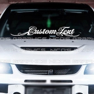 Custom Text Tattoo Handwritten Script Front or Back Window Windshield Decal Car Truck SUV Diesel Turbo Sticker Banner JDM Vinyl Euro KDM