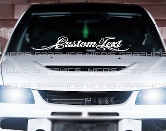 Custom Text Tattoo Style Vinyl Decal: Car, Truck, Window - Made in USA