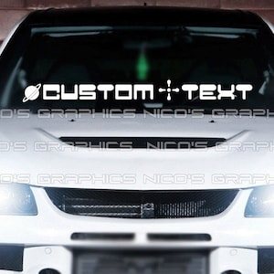Custom Text Pop Windshield Graphic Decal Car Sticker Banner JDM Vinyl Euro KDM USDM Style