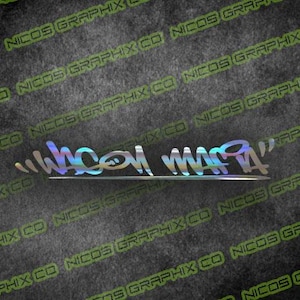 May include: A silver holographic sticker with the text "WAGOM MAFIA" in a graffiti style font.