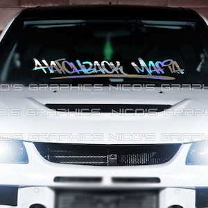 Hatchback Mafia scritta a mano per parabrezza grafica decalcomania adesivo per auto Banner JDM vinile KDM Euro USDM