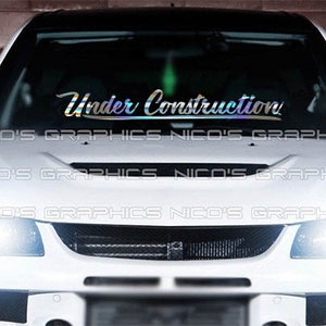 Under Konstruktion Windschutzscheibe Banner Aufkleber Aufkleber Front/Rückseite Fenster JDM Euro Inland Import KDM Passend für Auto LKW suche