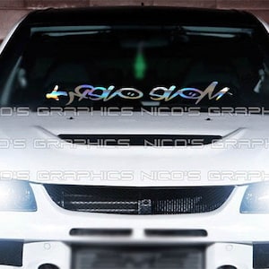 Adesivo de faixa para para-brisa &quot;Mova-se&quot;: Adesivo de grafite JDM
