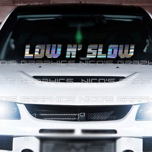 Low n Slow Aufkleber für die Scheibe: JDM Car Sticker Banner