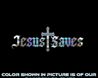 Jesus Saves Vinyl Decal Sticker Religious Christian God Bible Pray Style B