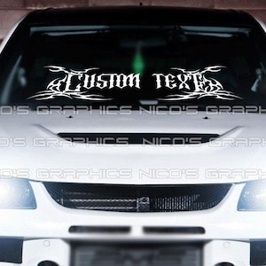 Naklejka na szybę przednią z niestandardowym tekstem: Naklejka w stylu JDM na samochód ciężarowy SUV CRU