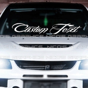 Custom Text Tattoo Windshield Graphic Decal Car Sticker Banner JDM Vinyl Euro KDM USDM Style #9