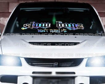 Slow Boyz Windshield Banner: JDM Car Vinyl Decal