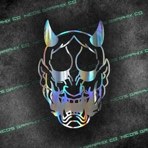 ONI Mask Japanese Devil Japan | Decal / Sticker | Car Windshield | Hmong Hannya | Low Lowered | Race Racing Style E