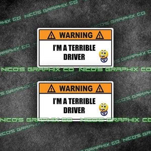 Caution You Are An Idiot Sign Warning Car Bumper Sticker Decal 5 x 4