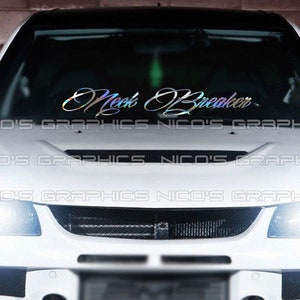 Neck Breaker Script Windshield Graphic Decal Car Sticker Banner JDM Vinyl Truck Euro KDM